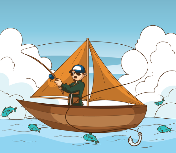 Fly Fisherman Illustration vector