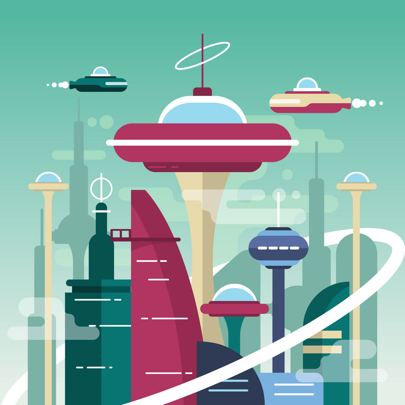 The City of Future 211561 Vector Art at Vecteezy