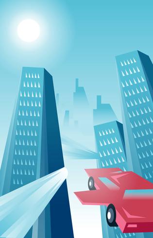 Futurism Landscape Buildings Vector