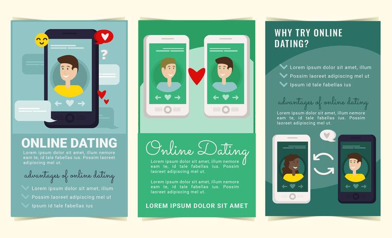 Vector Online Dating Flyers