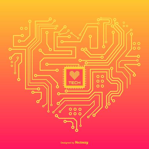 In Love With Technology Vector Concept Design