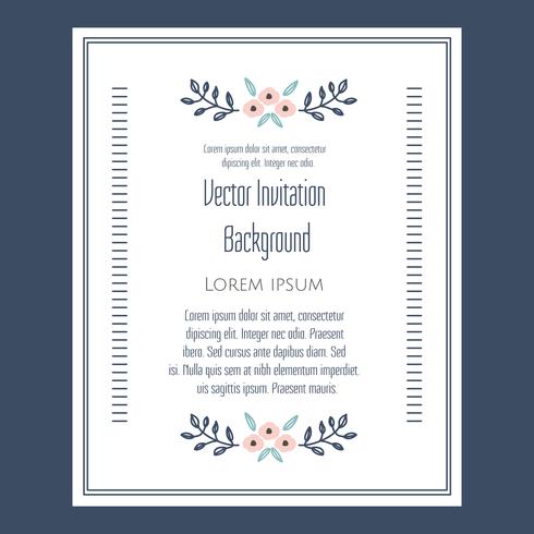 Floral vintage invitation Vector