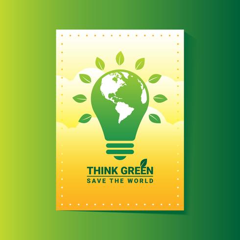 Think Green Poster Design Template vector