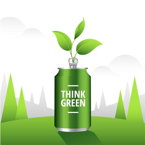 Think Green Poster Vector