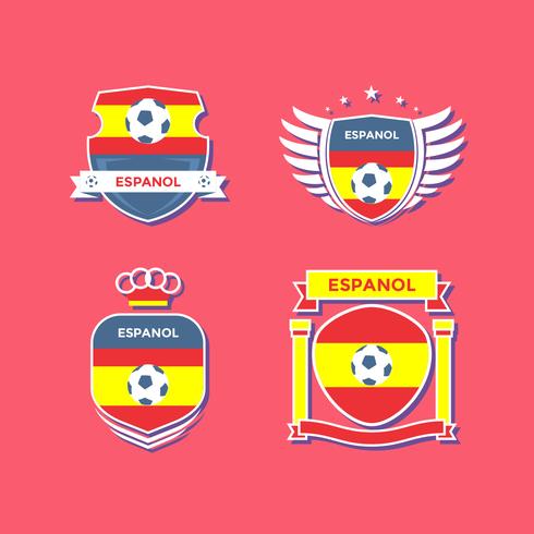 Flat Espanol Soccer Patches Vector