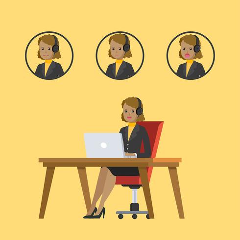 Customer Service Woman Character vector