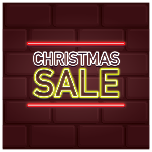 Neon Christmas Sale vector