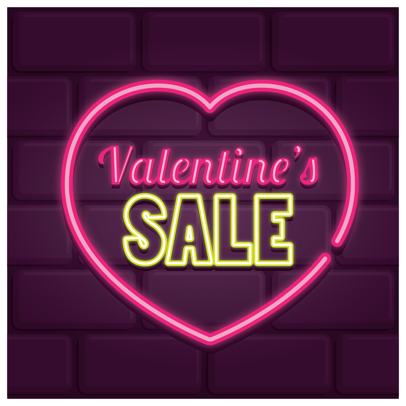 Neon Valentines Sale 211668 Vector Art at Vecteezy