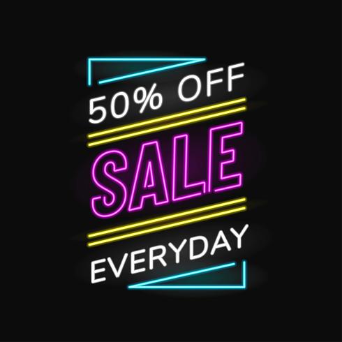 Sale Neon Sign Vector