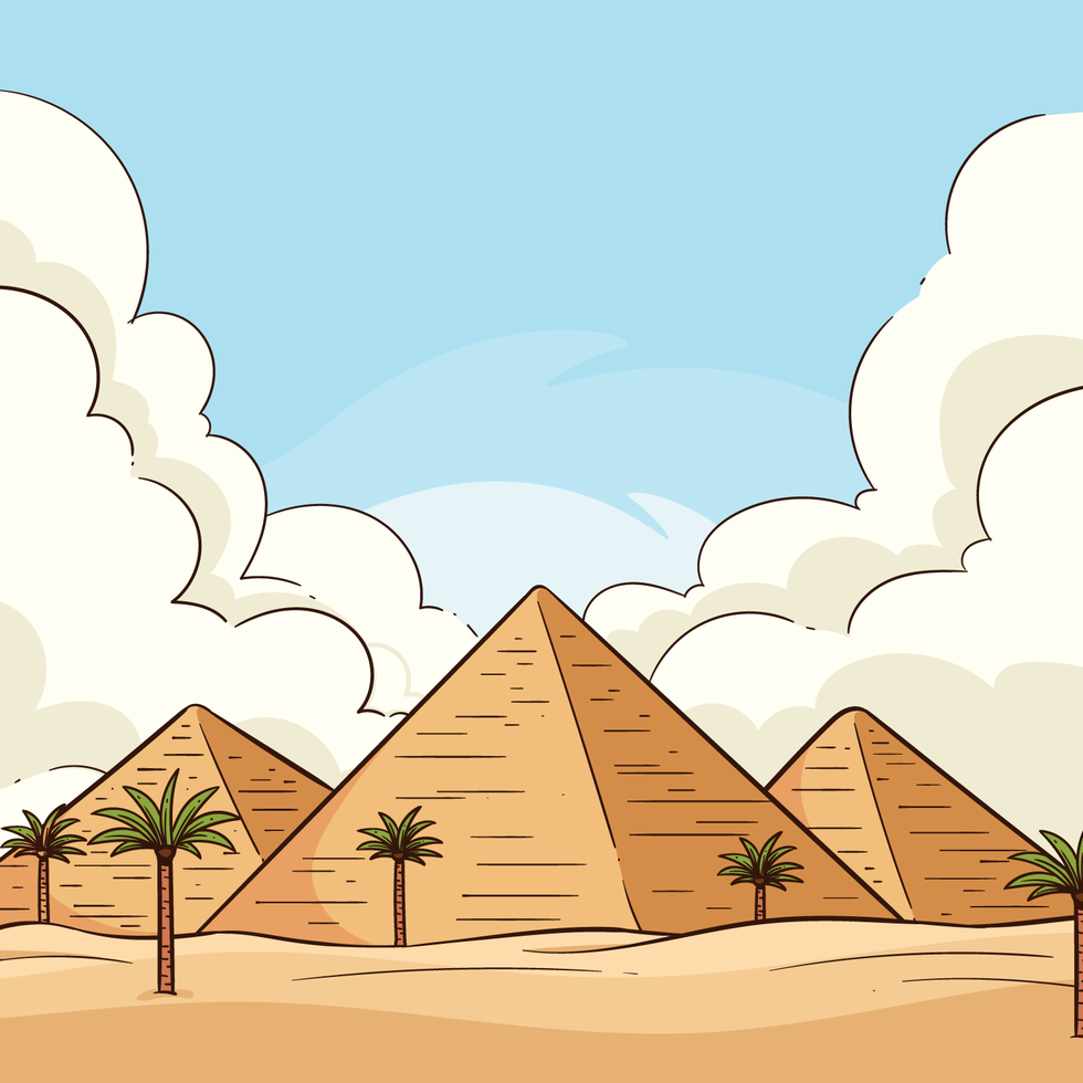 Egyptian Pyramids 211680 Vector Art At Vecteezy