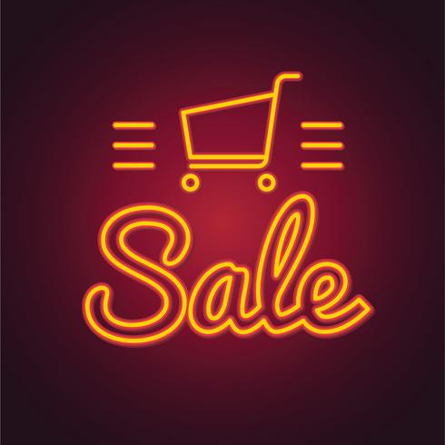 Bright Neon Sale Sign vector