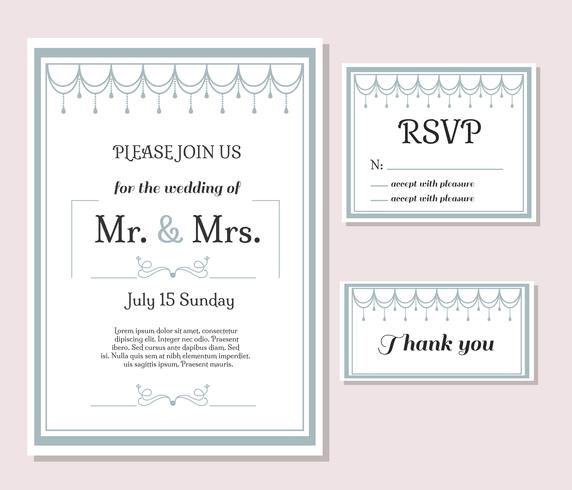 Wedding Cards Set Vector