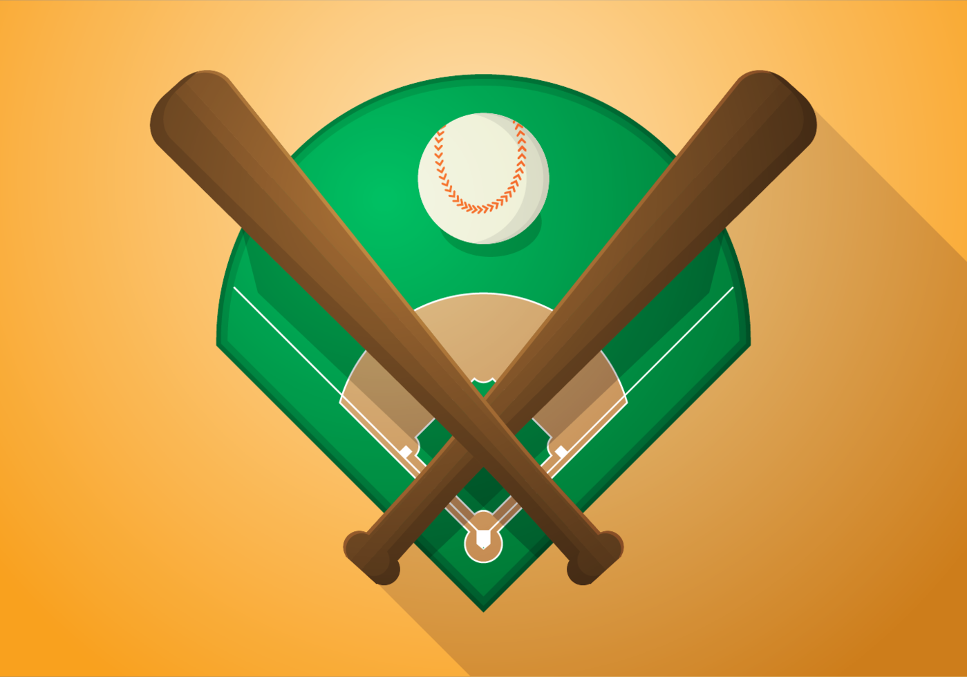 Free Vector Illustration of Baseball Diamond.