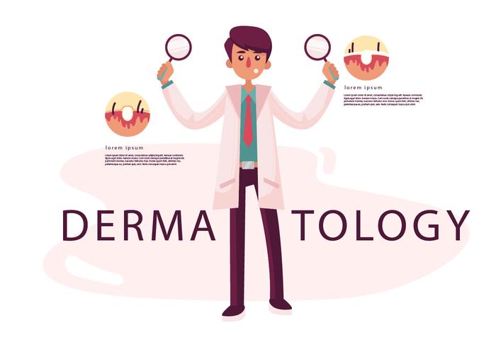 Dermatología Doctor Vector Character Illustration