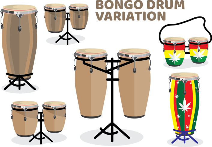 bongo drum variation pack vector