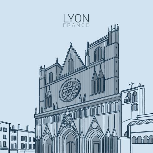 Ilustración de Vector de punto de referencia medieval de Lyon