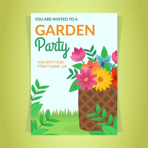 Invitación hermosa de la fiesta en el jardín vector