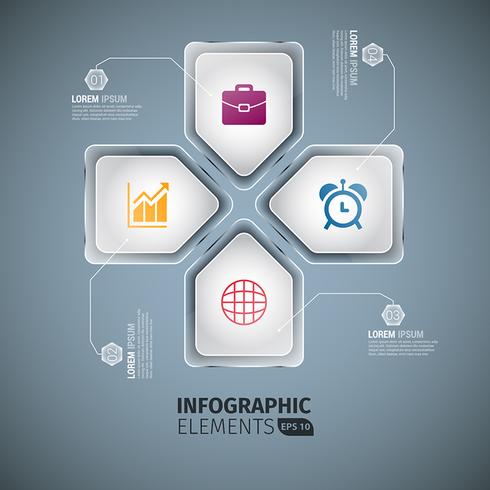 Plantilla de infografía signo más vector