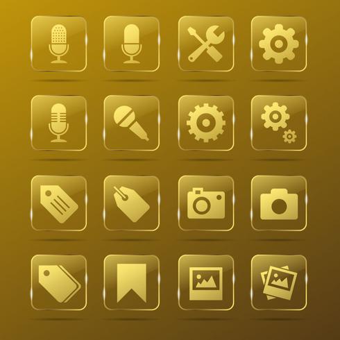 Various Gold Buttons vector