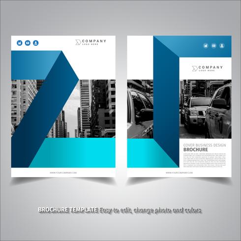 Blue elegant brochure design vector