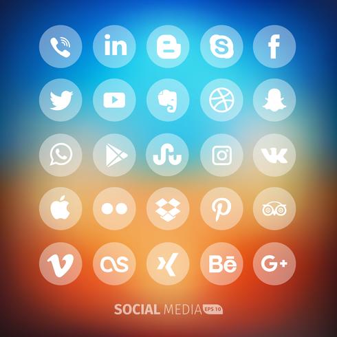 Icono de redes sociales transparente vector