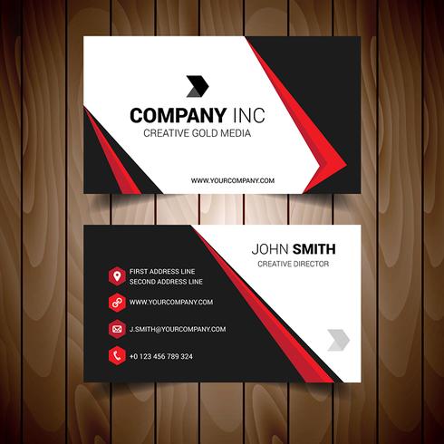 Red And Black Bordered Business Card vector