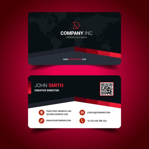 Red Lined Cool Business Card vector