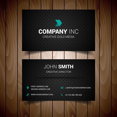 Black Dotted Corporate Business Card vector
