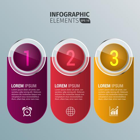 Elementos de diseño infográfico redondeado vector