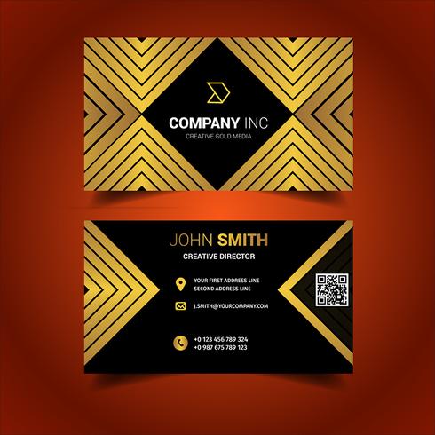 Black And Gold Squared Business Card vector