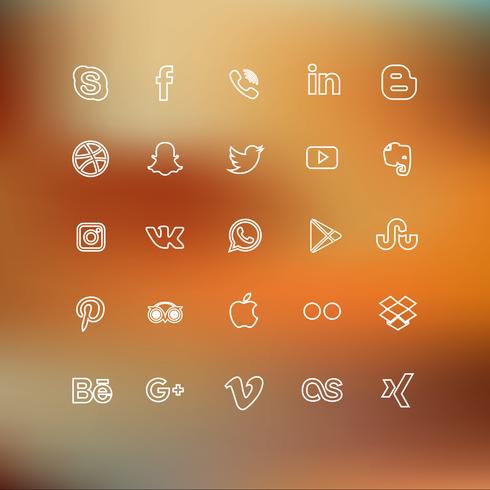 Icono de redes sociales alineadas vector