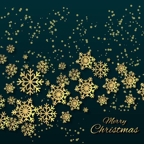 Christmas Background With Golden Snowflake vector
