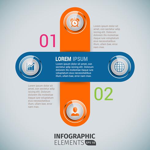 Cross Business Infographics Template vector