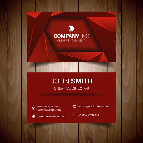 Red Triangle Elegant Business Card vector