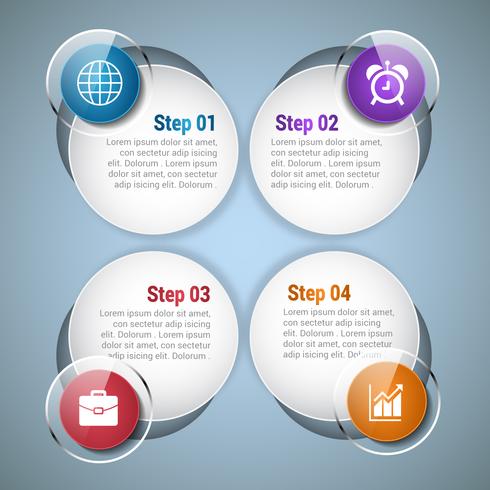 Rounded Holes Infographic Template vector