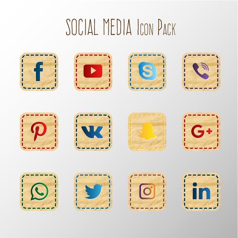 Paper Social Media Collection vector