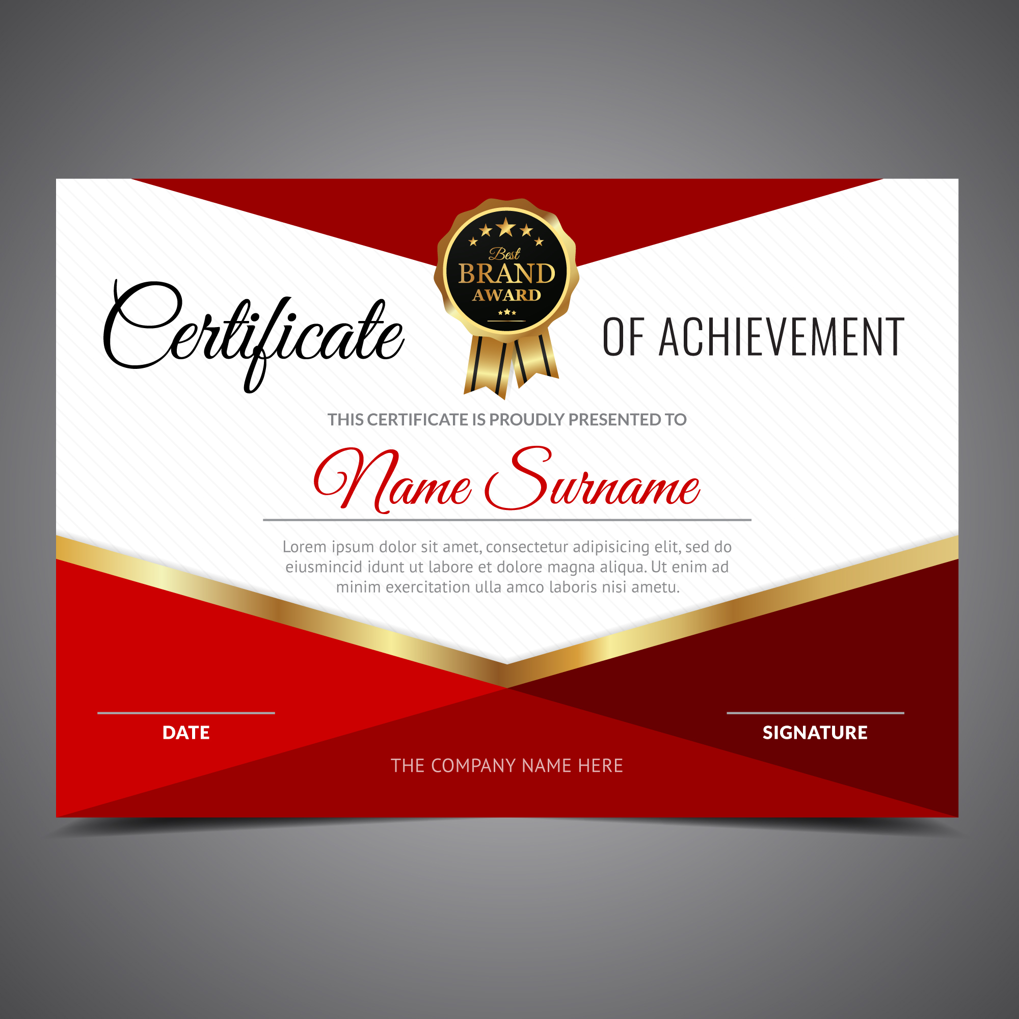 Red Shapes Diploma 212996 Vector Art at Vecteezy