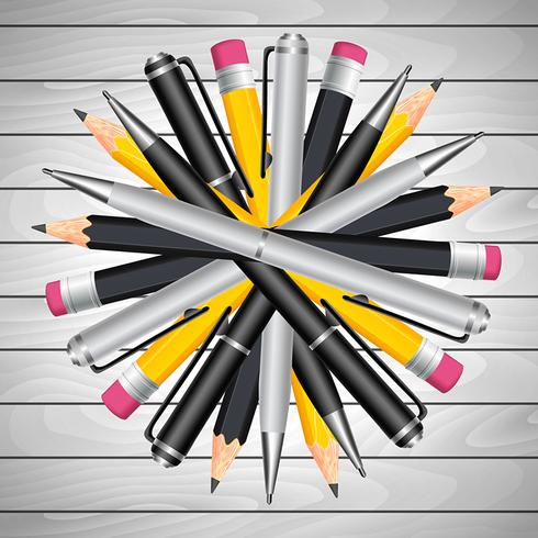 Circular Pencil And Pen vector