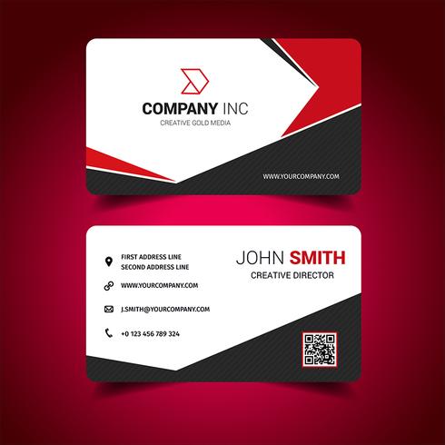 Red And Black Business Card vector