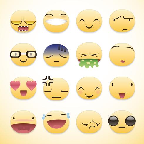 Pack de emoticonos geniales vector