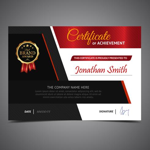 Black And Red Diploma Template vector