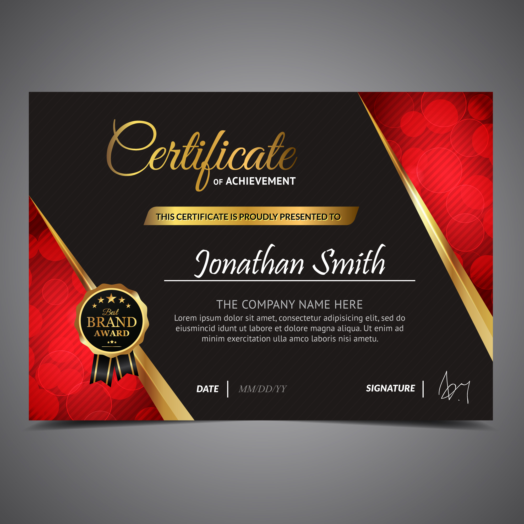 Gold Light Diploma Template 213068 - Download Free Vectors, Clipart