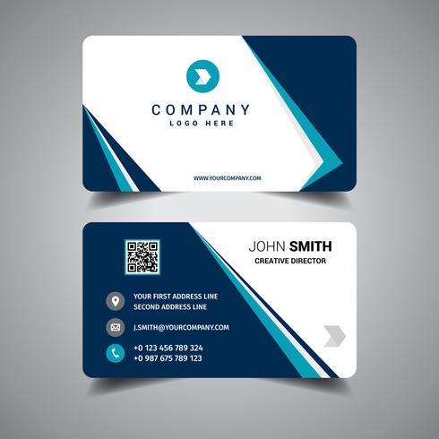 Blue Bordered Business Card vector