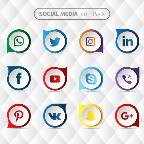 Colección de redes sociales vector