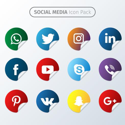 Social Round Media Collection vector