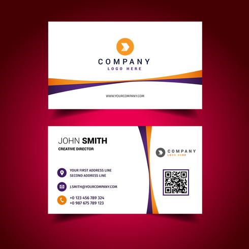 Orange Purple Line Business Card vector