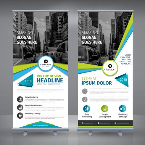 Blue Green Triangle RollUp vector