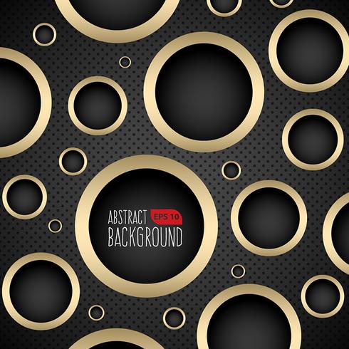 Dark And Gold Background With Circular Holes vector