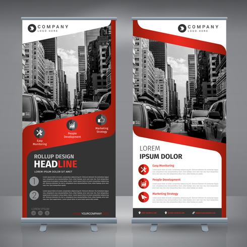 Red Business RollUp vector