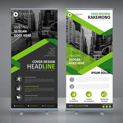 Elegant Green Business RollUp vector